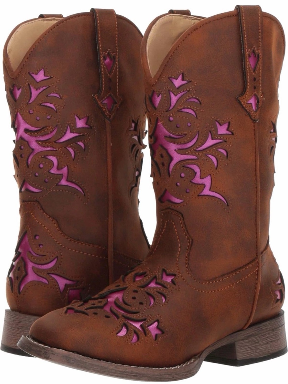 ROPER Lola Metallic Faux Leather Cowgirl Cowboy Western Boots Toddler Girls 7